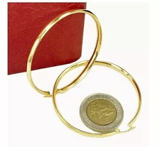 SAUDI GOLD 18K LOOP EARRINGS - SOLID DESIGN