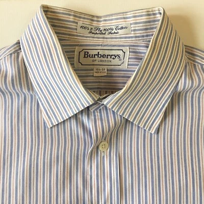 Burberrys London 100s 2-Ply Cotton Striped 16.5 Men's Button Dress Shirt 0016 - Image 1 of 4
