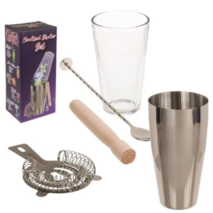 Cocktail Set Cocktailglas Shaker 500ml Mixer Edelstahl Cocktailset Stampfer Sieb - Bild 1 von 8