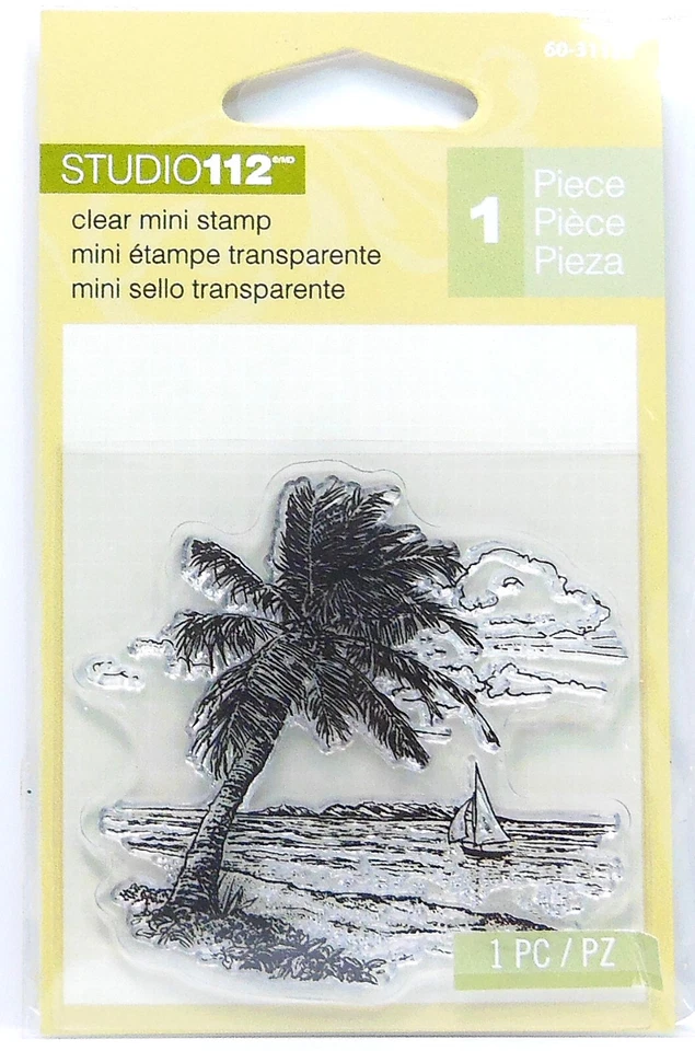 Mini selos transparentes EK Success INKADINKADO CENA DE PRAIA selo adesivo de férias - Imagem 1 de 1