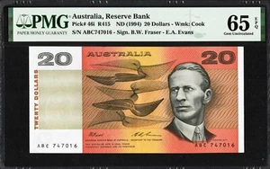 Australia 20 Dollars P46i R415 1994 Fraser Evans PMG65 Gem UNC Banknote ABC RARE - Picture 1 of 2