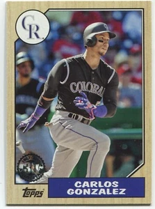 2017 Topps Series 1 CARLOS GONZALEZ  1987 Topps Baseball -  ROCKIES - #87-4 - Picture 1 of 1