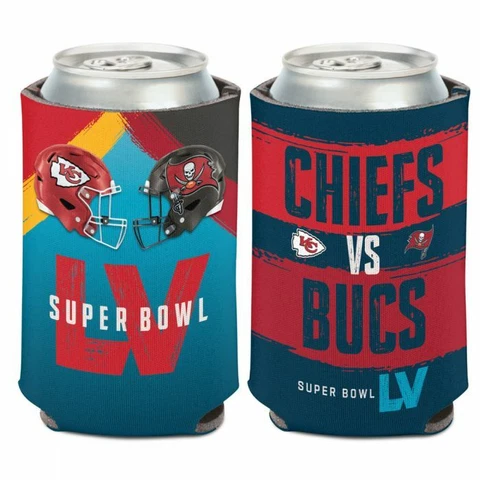 TAMPA BAY BUCCANEERS KANSAS CITY CHIEFS SUPER BOWL LV DUELING CAN COOLER HOLDER Cover