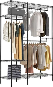 Garment Rack Metal Clothing Rack Portable Closet Shelves Wardrobe, 4 Tiers - Picture 1 of 7