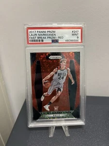 2017 Prizm Red Fast Break /125 Lauri Markkanen Rookie RC PSA 9 Mint Pop 17 - Picture 1 of 4