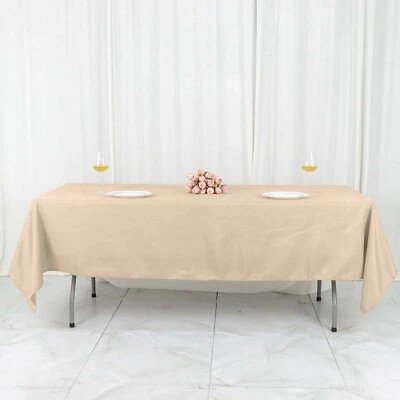 5 NUDE 60x102 RECTANGLE POLYESTER TABLECLOTHS Wedding Catering Decorations SALE - Image 1 of 4