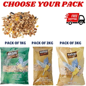 Extra Select Wild Bird Seed Mix Black Sunflower Seeds, Millet, Wheat Small Birds - Picture 1 of 29