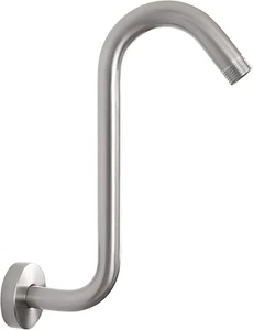 Nearmoon S Shaped Shower Head Riser Pipe, Shower Head Extender Arm with Flange - Picture 1 of 12