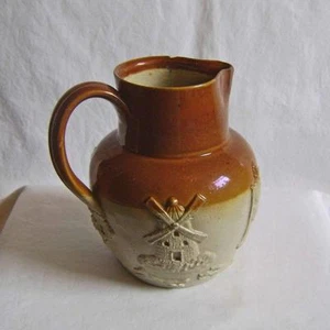 Antigua jarra de caza de gres esmaltado con sal Denby C1860 (17 cm de alto) A/F - Imagen 1 de 12