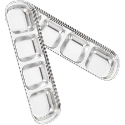  2 Pcs Stoviglie in Acciaio Inossidabile Piatto Per Salsa Di Immersione - Immagine 1 di 4