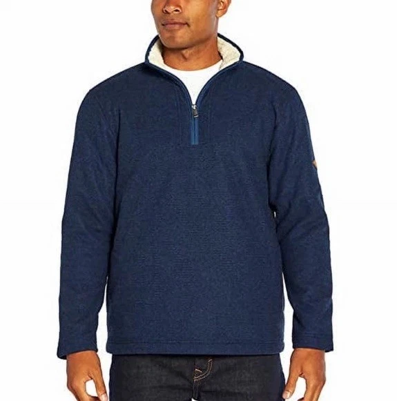 Orvis Men’s Blue XL 1/4 Zip Sherpa Lined Pullover Sweatshirt Sweater