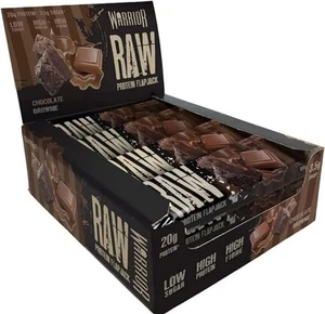 Warrior RAW 12 Protein Bars Flapjack - Chocolate Brownie Flavour FREE DELIVERY - Picture 1 of 3