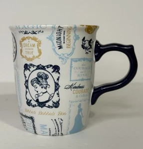 Tazza tazza frasi Cenerentola parchi Disney 12 oz blu oro cacao principesse usata in ottime condizioni - Foto 1 di 9