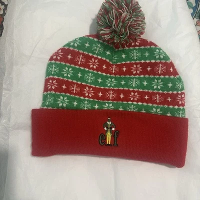 BEANIE CAP/ELF-THEMED/MULTI-COLOR/POM-POM TOP/NEW WITH TAG - Image 1 of 4