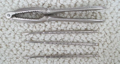 Vintage Metal Handheld Nutcracker with Three Picks - Image 1 of 4