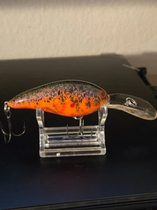 Norman Deep Diving Crankbait - Orange w/ Purple Splatter Back - Unique Bass Lure - Picture 1 of 5