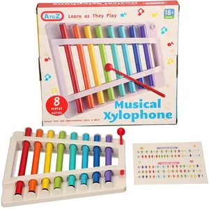 AtoZ Kids Xylophone Glockenspiel Musical Toy Xmas Gift with Mallet - Picture 1 of 3