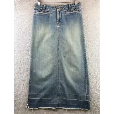 Y2K Old Navy Womens Denim Maxi Skirt Medium Wash Long Length Size 8 - Image 1 of 4