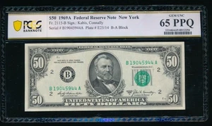 AC 1969A $50 FRN New York PCGS 65 PPQ Fr 2115-B gem uncirculated - Picture 1 of 2