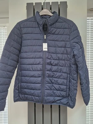 BNWT JOHN LEWIS Mens Navy Blue Shower Resistant Recycled Puffa Jacket Sze Medium - Image 1 of 4
