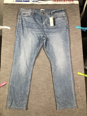 Pantalones de mezclilla Five Four para hombre 42 azul claro rilla relajado elástico botón mosca Foto 1 de 4