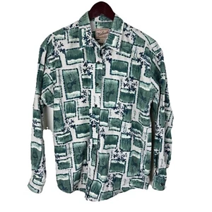 Vintage Woolrich Button Up Shirt Allover Elk Print 100% Cotton Women’s Size M - Picture 1 of 6