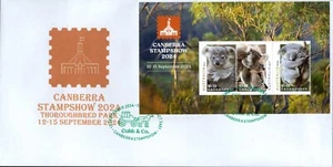2024 Australia Canberra Stamp Show Set Of 6 Daily Postmark Mini Sheet Covers New - Bild 1 von 6