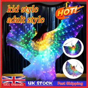LED Wings Light Up Butterfly Cape Colorful Belly Dance Costumes For Adult Kids~ - Picture 1 of 11