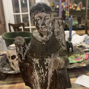 St Vincent Ferrer Wooden Icon Statue 13” Antique Hand Carved With Note - Picture 1 of 11