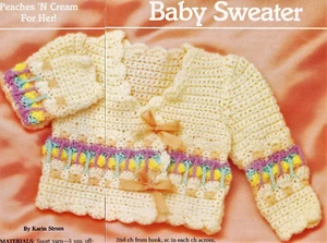 COZY Peaches & Cream Baby Sweater/Crochet Pattern INSTRUCTIONS ONLY - Picture 1 of 1