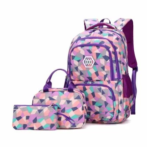 3 Pcs/Set Girl School Bags For Teenagers Backpack Set Women Shoulder Travel Bags - Picture 1 of 17