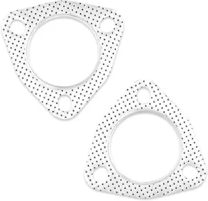2Pcs Exhaust Gasket, 2.5 Inch 3 Bolt Exhaust Flange Gasket Multifunctional - Picture 1 of 12