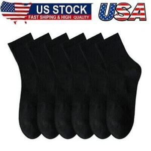 6 Athletic Cotton Quarter Crew Socks,Moisture Wicking Odor Control Arch Support - Picture 1 of 6