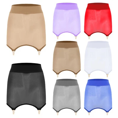 Damen Dessous Glänzend Oberschenkelhohe Strümpfe Durchschauen Bodystockings - Bild 1 von 4