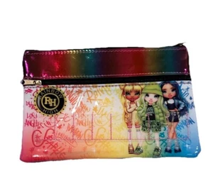 Rainbow High Zipper Pouch 2 Compartments Used For Pencils Makeup or Toys 8"x5" - Picture 1 of 2
