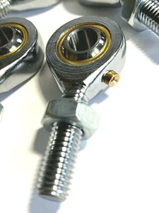 KART 8mm Male Brass Lined Rod End & Nuts PREMIUM QUALITY LEFT HAND - TKM - ROTAX - Picture 1 of 5