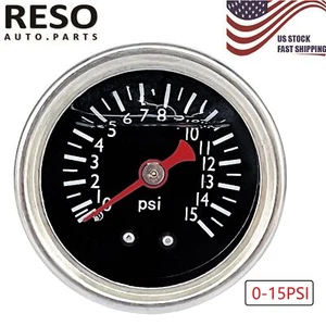 Manómetro de presión de combustible universal líquido con dial de 1,5" 0-15 psi manómetro 1/8" NPT - Imagen 1 de 11