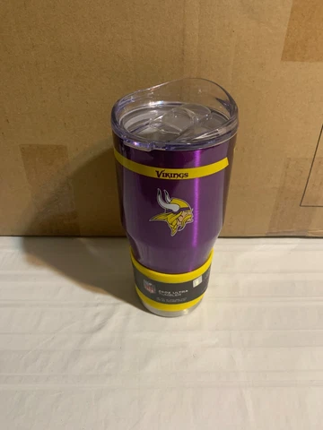 Minnesota Vikings NFL 24oz Purple Tumbler Cup Mug Boelter Brands New Cover