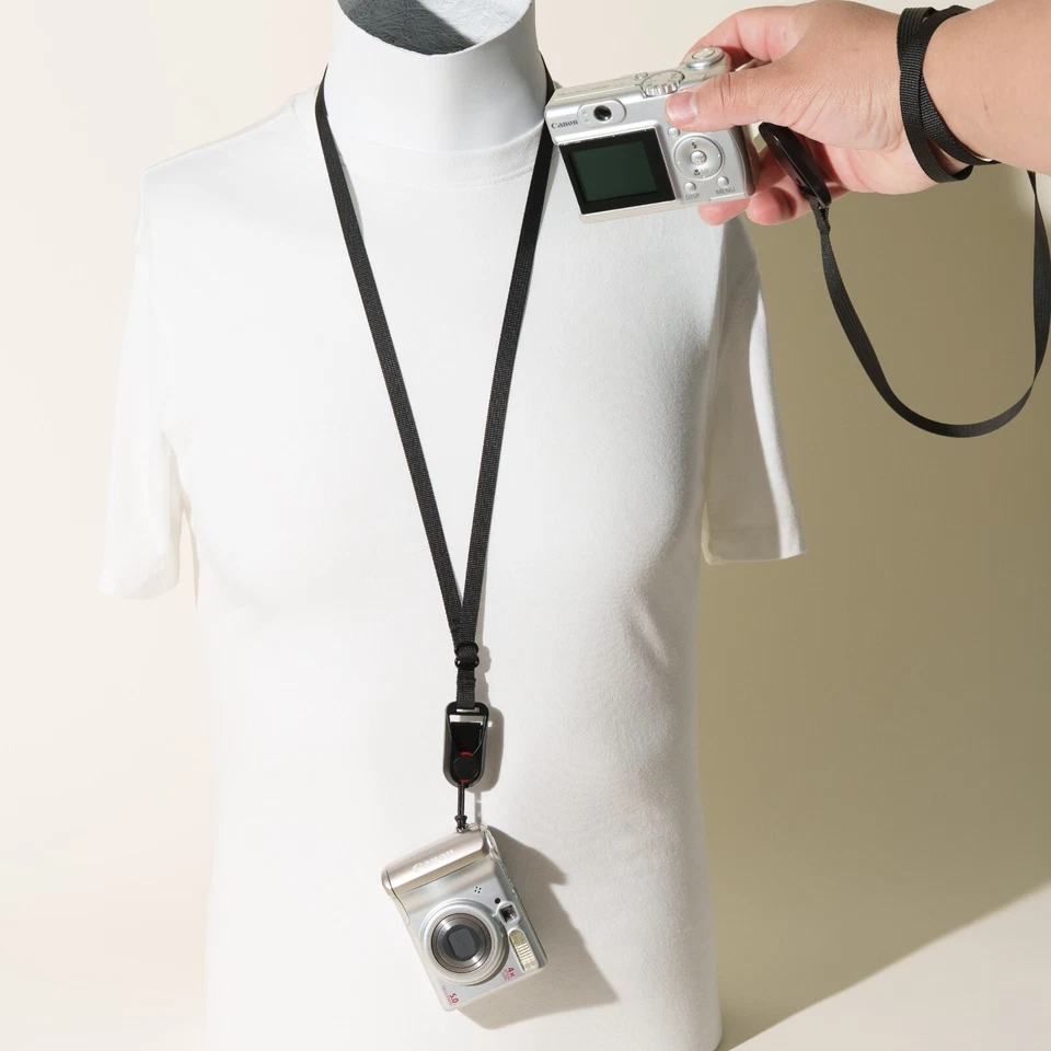 Correa de cámara ajustable delgada de 38" doble como correa de muñeca con ancla de diseño de pico Foto 1 de 4