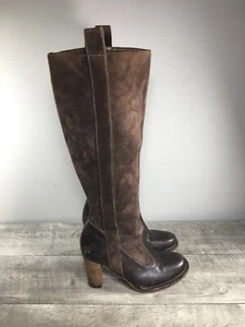 Womens Frye 77570 Villager Y2K Pull On Suede Leather High Heel Boots Size 7.5 - Picture 1 of 10