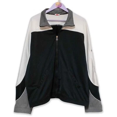 Sweat-Shirt Champion Vintage Noir Blanc Et Gris avec Fermeture Éclair Âge 90 00- - Photo 1/4