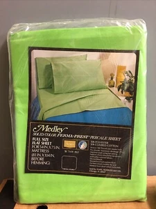Hoja plana completa de colección Sears Medley verde Perma Prest hoja percal a504 - Imagen 1 de 4