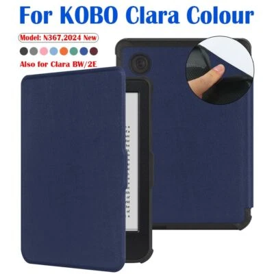 Auto Sleep/Wake N367 Smart Cover TPU Funda for KOBO Clara Colour/BW 2024 2E