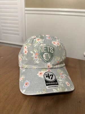 Gorra Brooklyn Nets '47 Marca Mujer Limpieza Correa Trasera NUEVA NBA Estampado Floral Foto 1 de 4