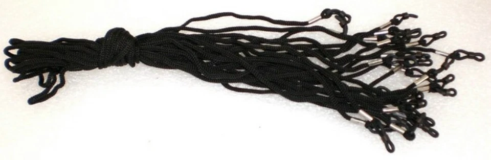One Dozen (12) Eyeglass Sunglasses Black Neck Cords 26" Adjustable Rubber Ends - Image 1 of 1