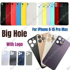 Back Glass Replacement Big Hole For iPhone 6 7 8 SE XR X XS 11 12 13 14 Pro Max - Picture 1 of 1