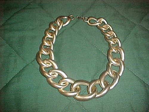 COLLANA GIVENCHY BIJOUX VINTAGE GRANDE MAGLIA PELTRO DESIGN PRETZEL BELLA #10