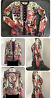 Anthropologie Lark Rising Multicolored Floral 100 Wool Cardigan W Ruffle Acc S
