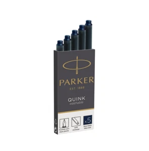 PARKER Fountain Pen Ink Cartridges Refill Permanent Blue/Black Pk of 5 1950404 - Picture 1 of 3