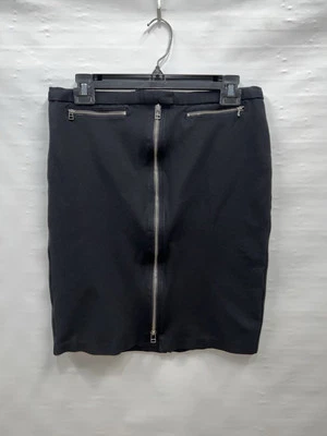 Falda Lápiz CATHERINE MALANDRINO Talla 8 Negra Expuesta Trasera Cremallera Elástica Foto 1 de 4